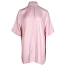 Mini abito a camicia con colletto Loewe in viscosa rosa