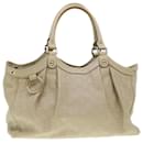 GUCCI Gucci Shima GG Tote Bag Leather Beige 211944 Auth bs4876