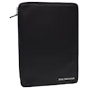 BALENCIAGA Clutch Bag iPad Case Leather Black Auth am4187 - Balenciaga