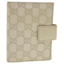 GUCCI Gucci Shima GG Day Planner Cover Cuir Blanc 115240 Authentification4213