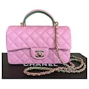 Classic Mini Flap Bag with Top Handle Pink/green - Chanel