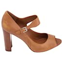 Laruen Ralph Lauren Wooden Heel Sandals in Brown Leather - Autre Marque