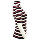 Victoria Beckham Striped 3/4 Sleeve Top in Multicolor Wool