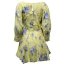 LoveShackFancy Ross Floral Mini Dress in Yellow Cotton - Autre Marque