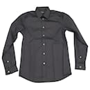 Jil Sander Long-Sleeve Button-Down Shirt in Navy Blue Cotton