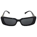 Versace Virtus – Rechteckige Sonnenbrille aus schwarzem Acetat
