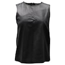 Theory Sleeveless Textured Top in Black Leather