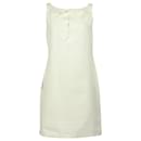 Diane Von Furstenberg Lace Up Heronette Dress in White Cotton
