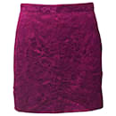 Dolce & Gabbana Lace Pencil Mini Skirt in Purple Cotton