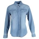 Isabel Marant Button Up Denim Shirt in Blue Cotton