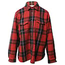 Saint Laurent Plaid Button Up Long Sleeves Shirt in Multicolor Wool
