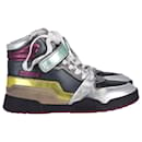 Isabel Marant Bresse Metallic Colorblock High-Top Sneakers in Multicolor Leather