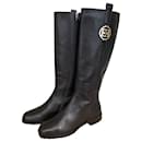 Riding boots Escada sport 35 black leather gold buckle