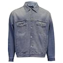 Valentino Garavani Denim Jacket with All-Over Rockstud Spike Studs in Light Blue Cotton