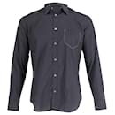 Maison Margiela Classic Button Up Shirt with Reversed Chest Pocket in Black Cotton - Maison Martin Margiela