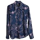 Kenzo Floral Button Down Shirt in Blue Cotton