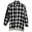 Gianfranco Ferre Gingham Button Down in Black and White Cotton Flannel - Gianfranco Ferré