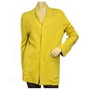 Zadig & Voltaire Deluxe Verone Metallic Yellow Long Cardi Cardigan Jacket taille S