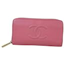 Chanel CC Pink Caviar Leather Wallet