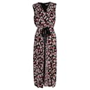 Jason Wu Tie-Detailed Pleated Midi Dress in Floral-Print Polyester