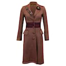 Moschino Cheap and Chic Embellished Coat in Burgundy Wool - Moschino Cheap And Chic