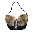 Fur & Nylon Shoulder Bag - Coach