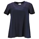 Red Valentino Rundhals-Kurzarm-T-Shirt aus marineblauem Polyester