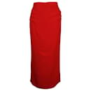 Nº21 High Waist Midi Pencil Skirt in Red Viscose Acetate Blend - Autre Marque