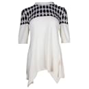 Chloe Knitted Pattern Sweater Top in White Merino Wool - Chloé