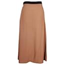 Moncler Flared A-Line Midi Skirt in Brown Viscose
