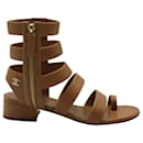 Chanel Gladiator Sandals in Brown Leather