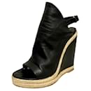 WAYNE 90 high heeled wedge sandal from leather - Balenciaga