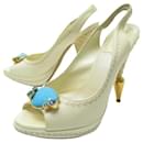 CHRISTIAN DIOR SHOES TURQUOISE STONE PUMPS 36 LEATHER PUMPS SHOES - Christian Dior