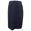 Chanel wool skirt size 44 L NAVY BLUE WOOL STRAIGHT SKIRT