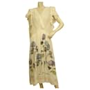 Roberto Cavalli Langes Seidenkleid mit Blumendruck l'herbier hyacinthus orientalis 42