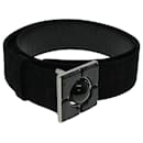 CHANEL Belt Suede 39.4"" Black CC Auth bs5130 - Chanel