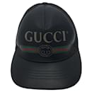 **Gucci-Kappe aus schwarzem Leder