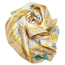Hermes White Plumes et Grelots Silk Scarf - Hermès