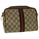 GUCCI GG Canvas Web Sherry Line Clutch Bag Beige Red Green 010.378. auth 41257 - Gucci