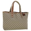 GUCCI GG Canvas Web Sherry Line Hand Bag PVC Leather Beige Red 211134 Auth 41684 - Gucci