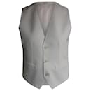 Yves Saint Laurent Grain de Poudre Waistcoat Vest in White Wool