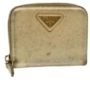 PRADA Coin Purse Leather Gold Auth 41254 - Prada