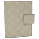 GUCCI GG Canvas Day Planner Cover Leather White 115240 Auth am4294 - Gucci
