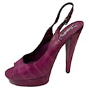 Sapato peeptoe roxo vintage YSL Rive Gauche - Yves Saint Laurent
