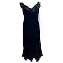 Lauren black velvet and silk evening dress - Ralph Lauren