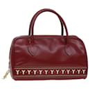 SAINT LAURENT Hand Bag Leather Red Auth am4280 - Saint Laurent