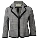Marni Cropped Checked Jacket in Black Cotton