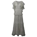 Alberta Ferretti Tiered Maxi Dress in White Silk