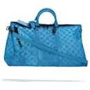 LOUIS VUITTON Mesh Keepall Triangle 50 Sac Boston Bleu Turquoise M45048 42050A - Louis Vuitton