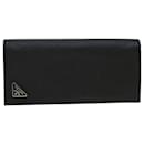 PRADA Long Wallet Safiano leather Black Auth am4313 - Prada